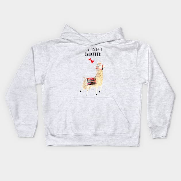 Lama Love is not canceled Kids Hoodie by GreenNest